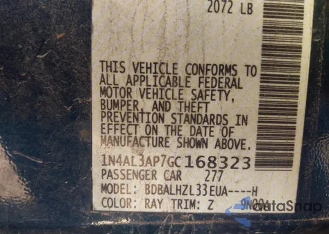 2016 Nissan Altima 2.5 Sr from USA, damaged, VIN 1N4AL3AP7GC168323